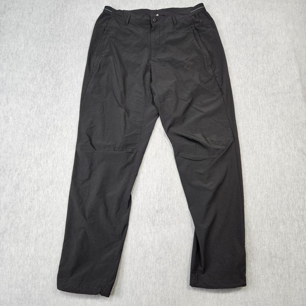 Adidas Terrex Pants Mens 36x32 Black Hiking Lightweight Stretch Cinch Hem